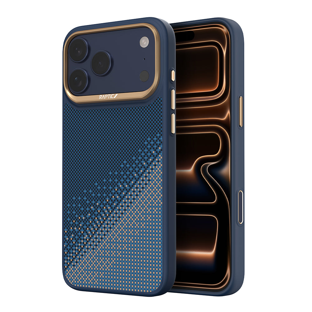 Apple iPhone 17 Pro Kılıf M-safe Şarj Özellikli Raptic Aramid Dual Serenity Serisi Kapak Lacivert