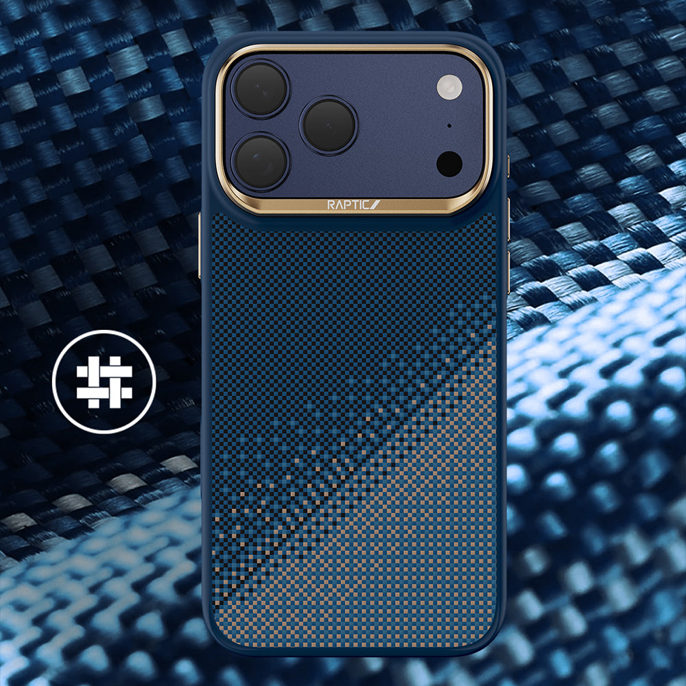 Apple iPhone 17 Pro Kılıf M-safe Şarj Özellikli Raptic Aramid Dual Serenity Serisi Kapak Lacivert