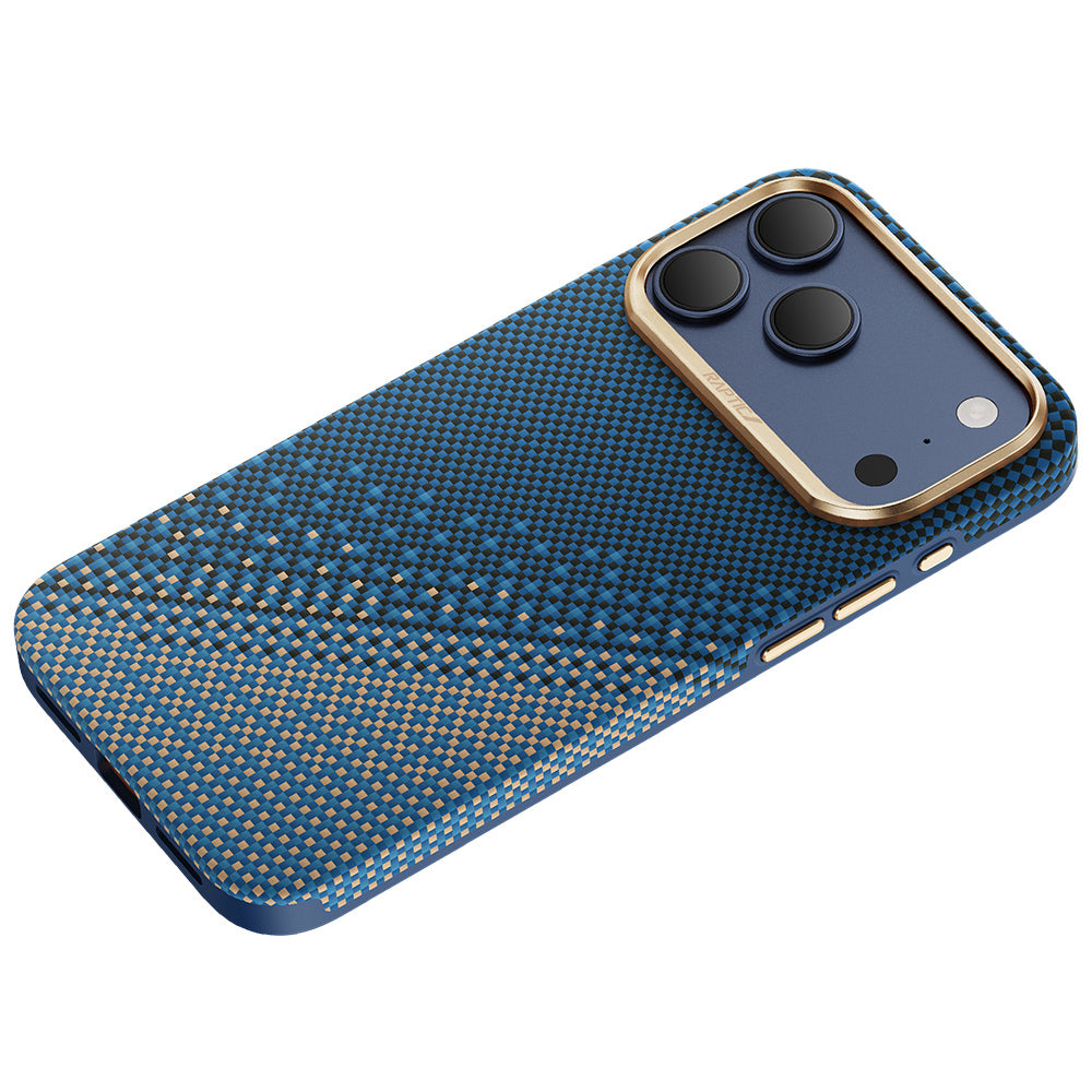 Apple iPhone 17 Pro Kılıf M-safe Şarj Özellikli Raptic Aramid Dual Ultra Serenity Serisi Kapak Lacivert