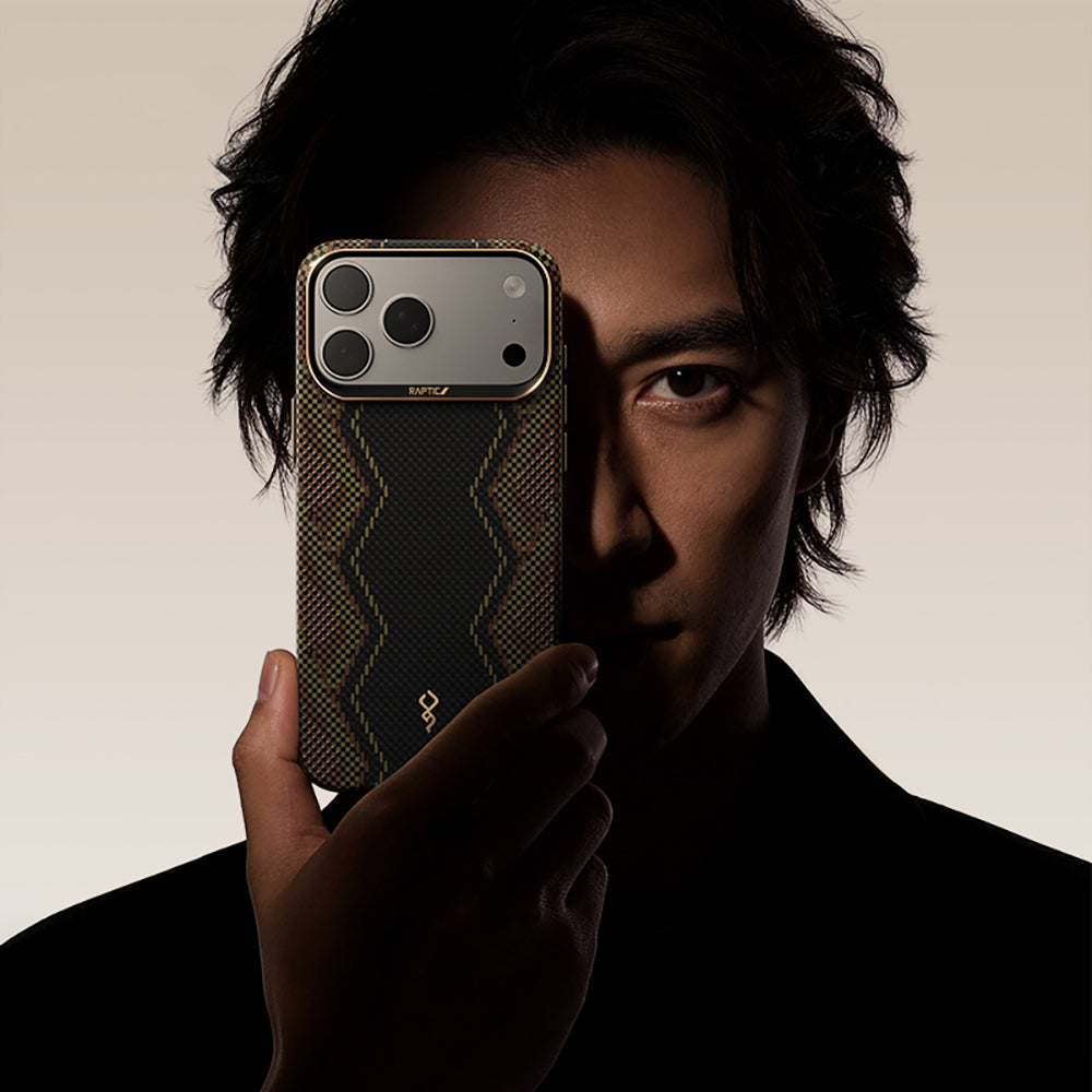 Apple iPhone 17 Pro Kılıf M-safe Şarj Özellikli Raptic Aramid Skin Scepter Serisi Kapak Siyah
