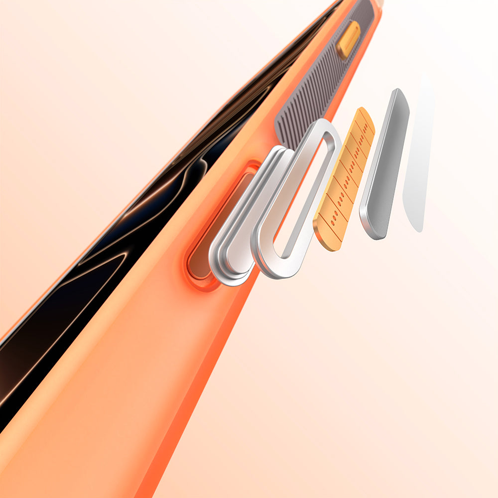 Apple iPhone 17 Pro Kılıf M-safe Şarj Özellikli Standlı Airbag Tasarımlı Mutural Air Shield Serisi Kapak Turuncu