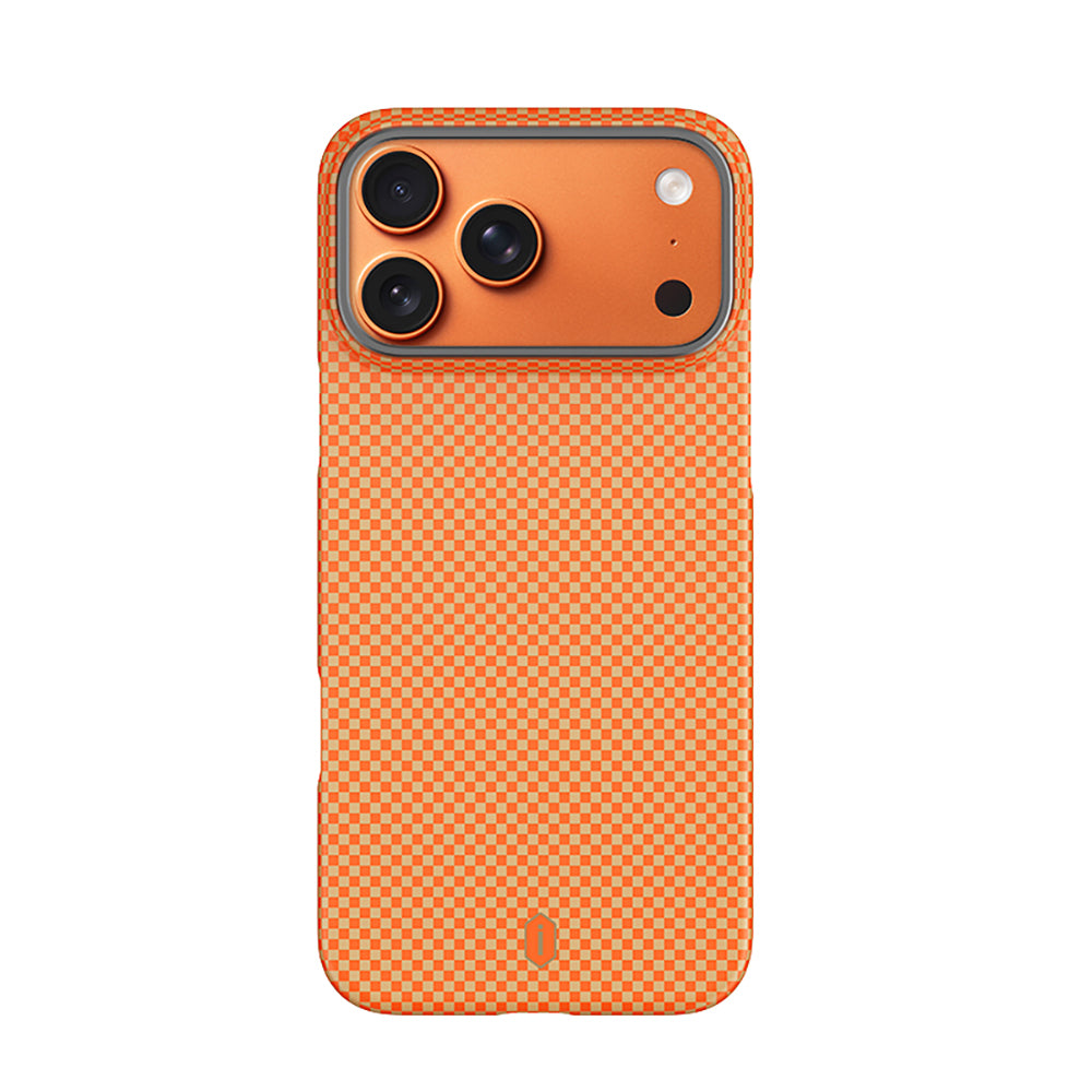 Apple iPhone 17 Pro Kılıf M-safe Şarj Özellikli Wiwu DCC-208 Aramid Armor Kapak Turuncu