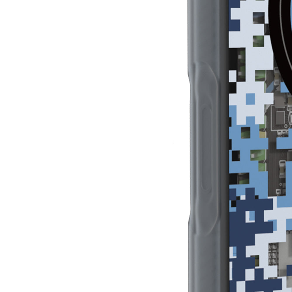 Apple iPhone 17 Pro Kılıf M-Safe Şarj Özellikli Youngkit Camouflage Sykell Serisi Kapak Mavi