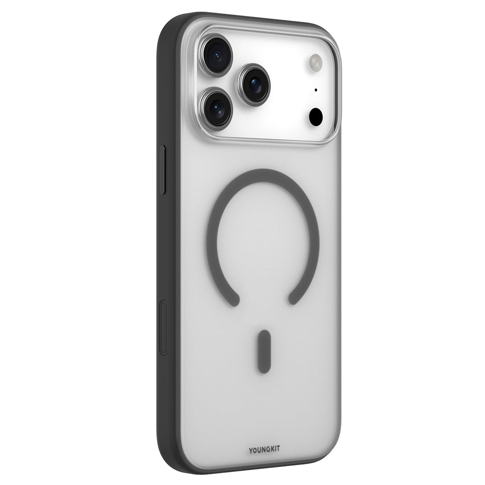 Apple iPhone 17 Pro Kılıf M-safe Şarj Özellikli Youngkit Clear Serisi Kapak Siyah