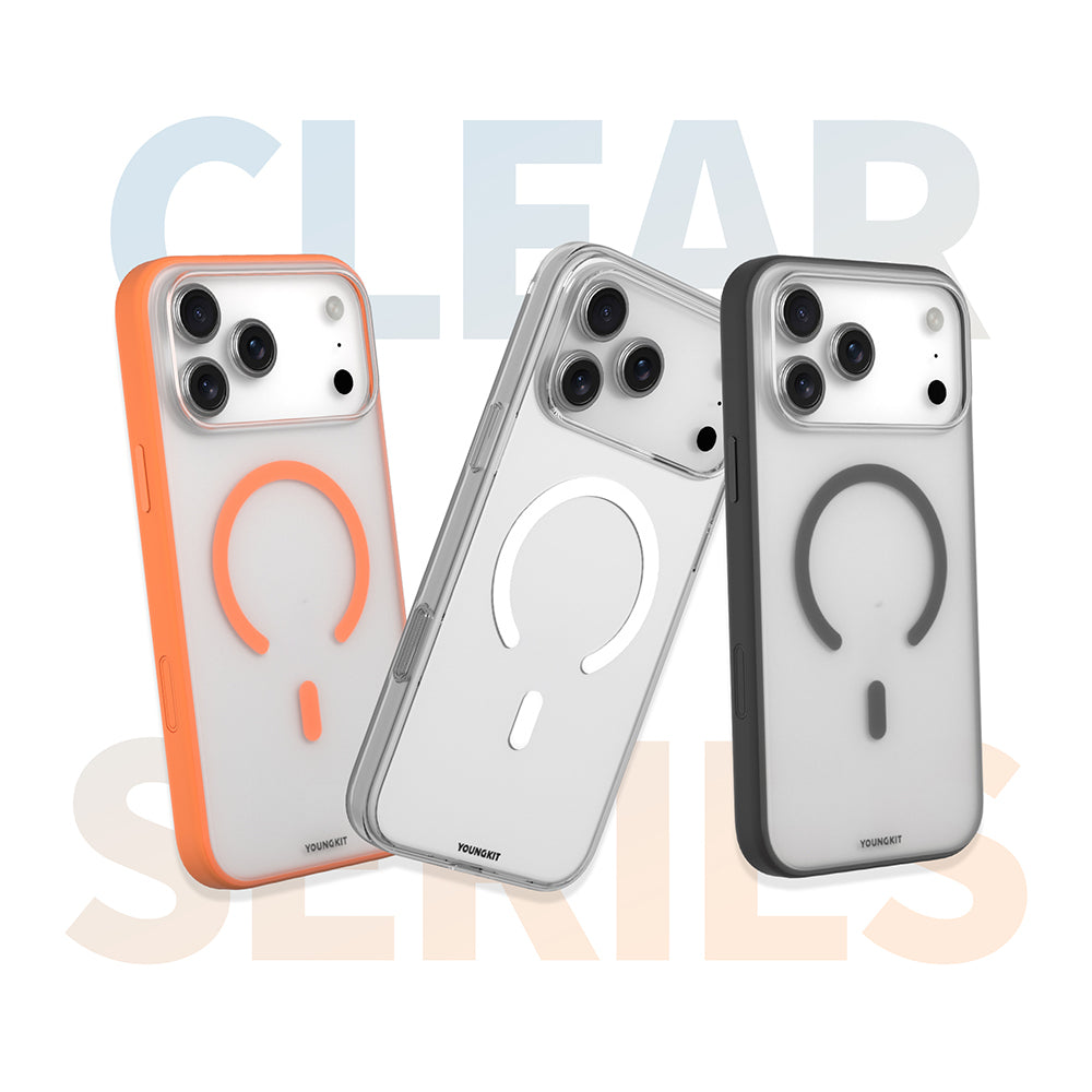 Apple iPhone 17 Pro Kılıf M-safe Şarj Özellikli Youngkit Clear Serisi Kapak Siyah
