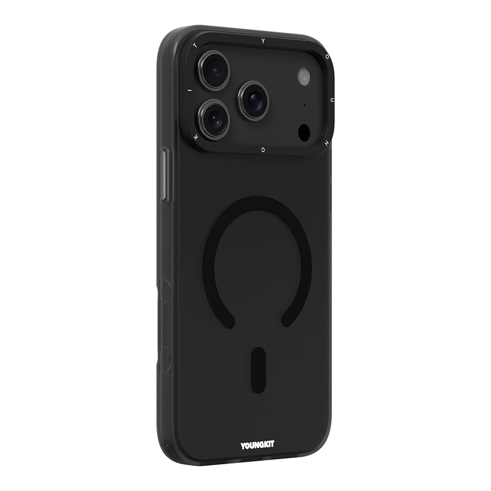 Apple iPhone 17 Pro Kılıf M-safe Şarj Özellikli Youngkit Hidden Sand Serisi Kapak Turuncu