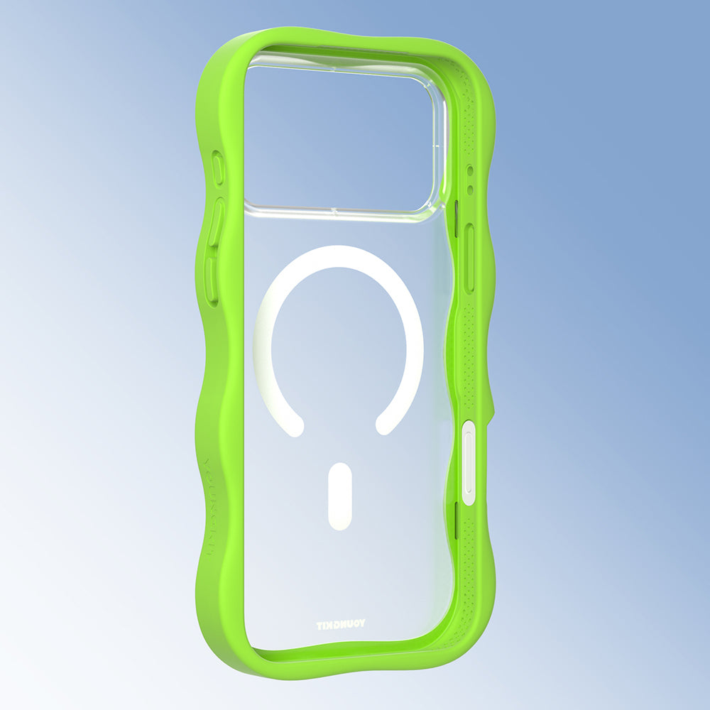 Apple iPhone 17 Pro Kılıf M-safe Şarj Özellikli Youngkit Wave Matte Serisi Kapak Yeşil