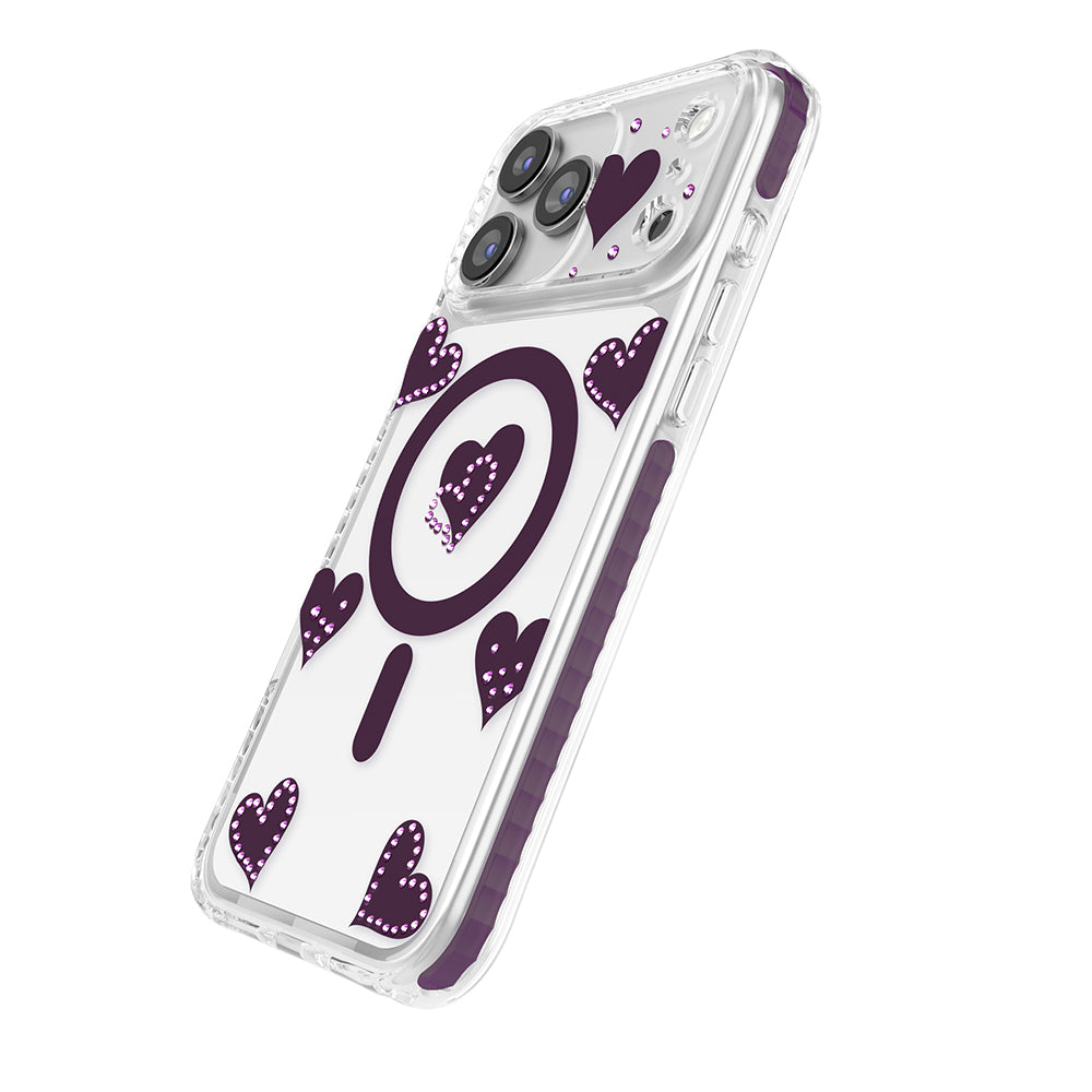 Apple iPhone 17 Pro Kılıf M-Safe Şarj Özellikli Zore Paris Elvo Sert PC Kapak Bordo