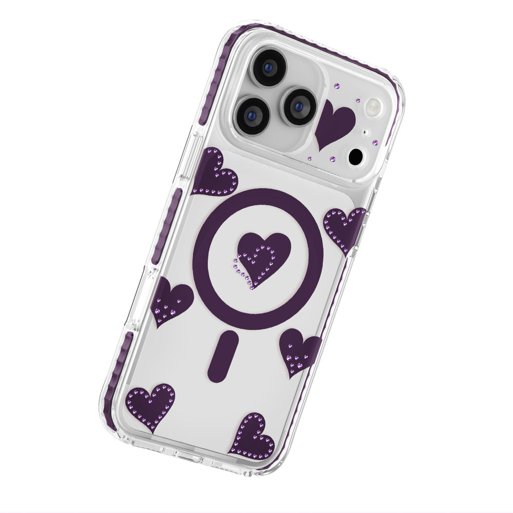 Apple iPhone 17 Pro Kılıf M-Safe Şarj Özellikli Zore Paris Elvo Sert PC Kapak Bordo