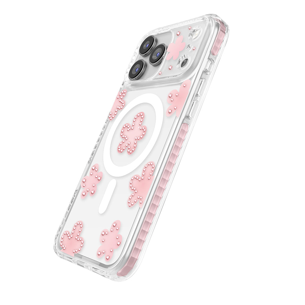 Apple iPhone 17 Pro Kılıf M-Safe Şarj Özellikli Zore Paris Elvo Sert PC Kapak Pembe