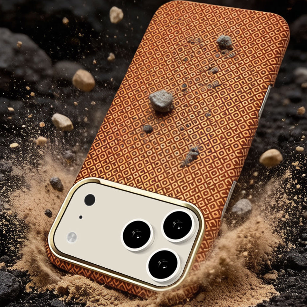 Apple iPhone 17 Pro Kılıf M-Safe Şarj Özellikli Zore Paris Vax Sert PC Kapak Turuncu