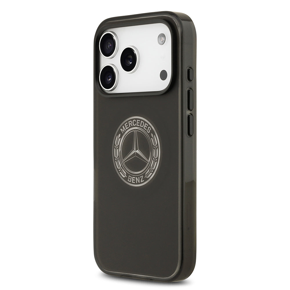 Apple iPhone 17 Pro Kılıf Mercedes Benz Orjinal Lisanslı M-safe Şarj Özellikli Buzlu PC Nostaljik Yıldız Dizayn Kapak Siyah