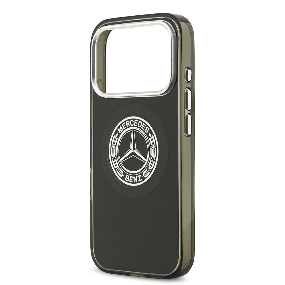 Apple iPhone 17 Pro Kılıf Mercedes Benz Orjinal Lisanslı M-safe Şarj Özellikli Çift Katmanlı PC Nostaljik Yıldız Dizayn Kapak Siyah