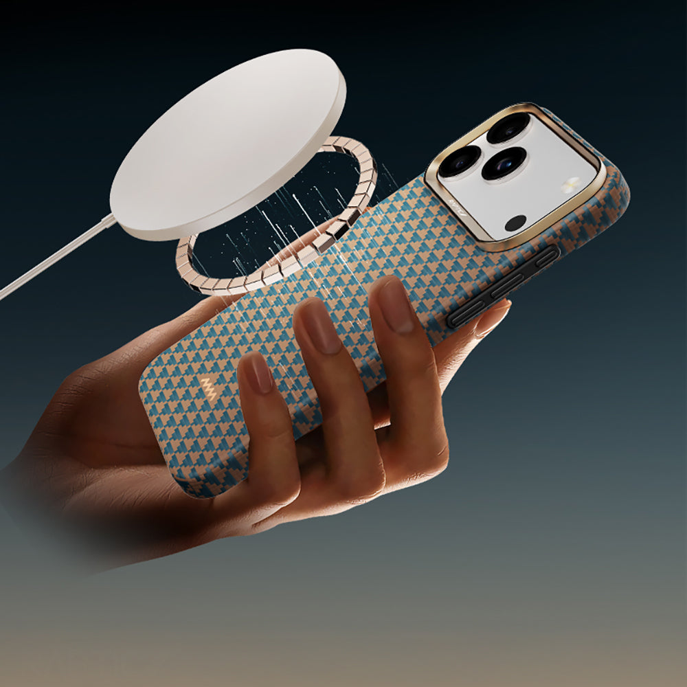 Apple iPhone 17 Pro Kılıf Raptic 2in1 Bundle Kit Aramid Skin Destiny Serisi Stand ve Kapak Gold-Mavi