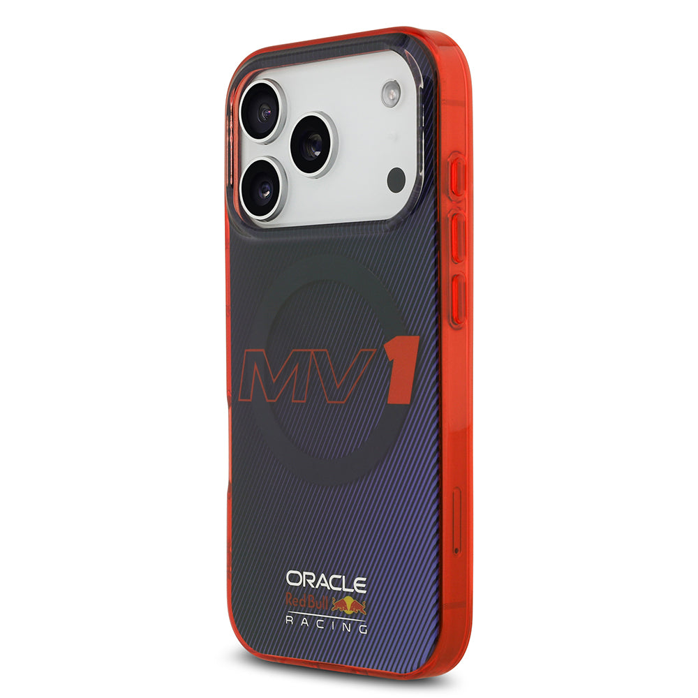 Apple iPhone 17 Pro Kılıf Redbull Orjinal Lisanslı M-safe Şarj Özellikli Çift Katmanlı Çizgi Desenli Sert PC MV Kapak Lacivert