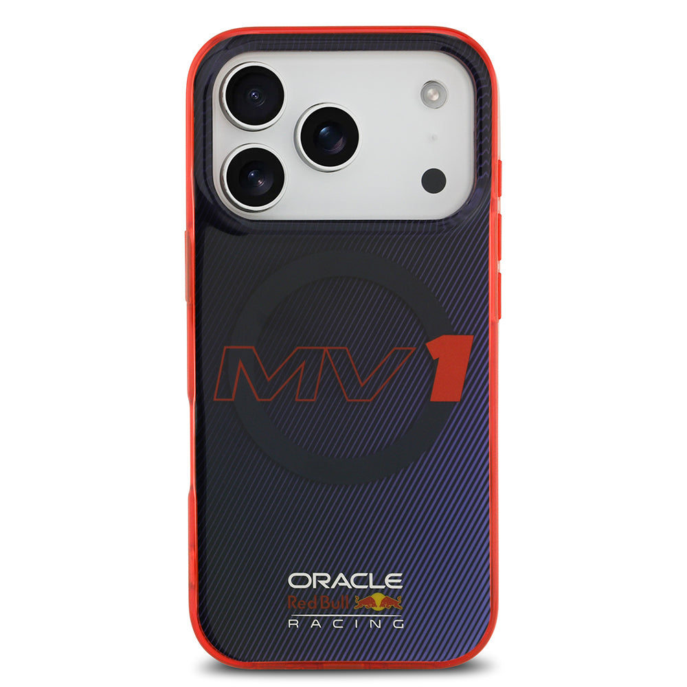 Apple iPhone 17 Pro Kılıf Redbull Orjinal Lisanslı M-safe Şarj Özellikli Çift Katmanlı Çizgi Desenli Sert PC MV Kapak Lacivert