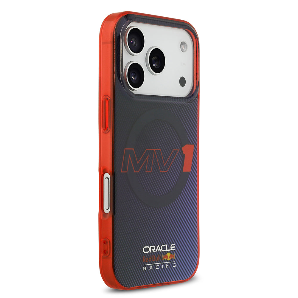 Apple iPhone 17 Pro Kılıf Redbull Orjinal Lisanslı M-safe Şarj Özellikli Çift Katmanlı Çizgi Desenli Sert PC MV Kapak Lacivert