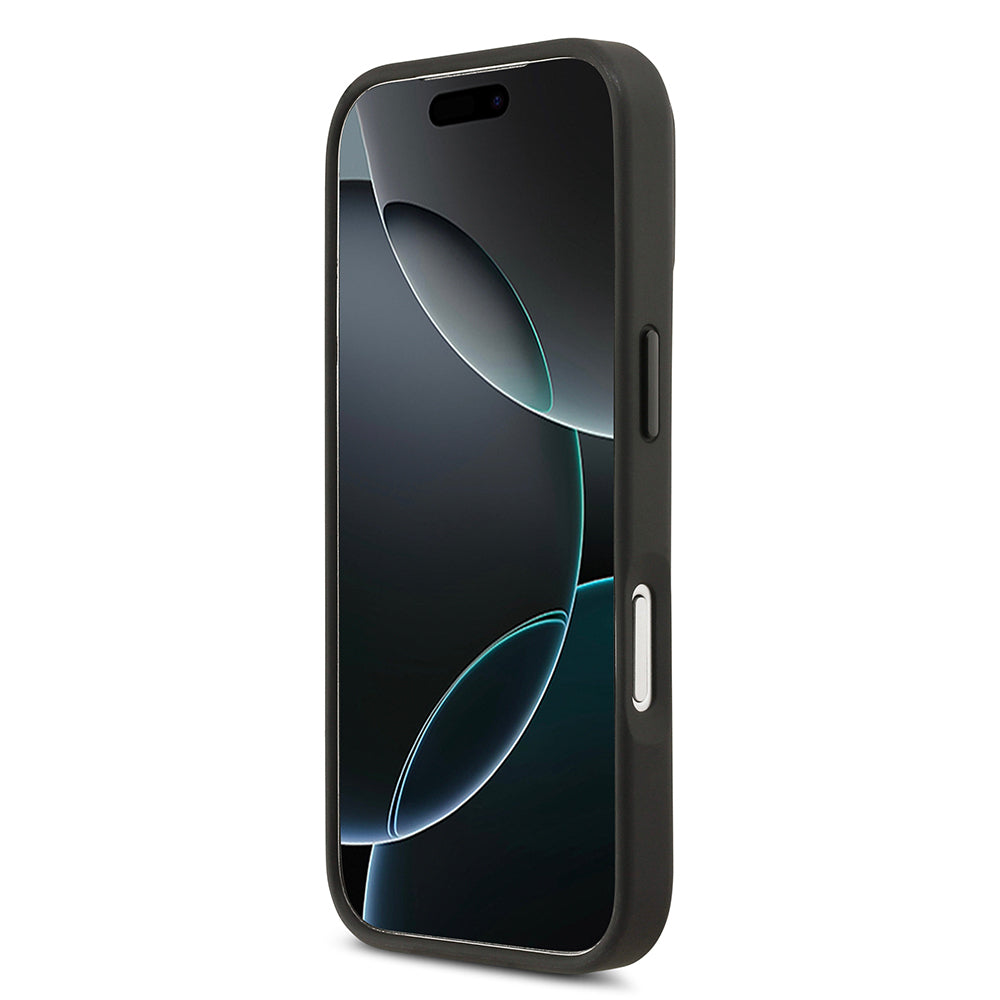 Apple iPhone 17 Pro Kılıf TUMI M-safe Şarj Özellikli Deri Noktalı Dizayn Kapak Siyah