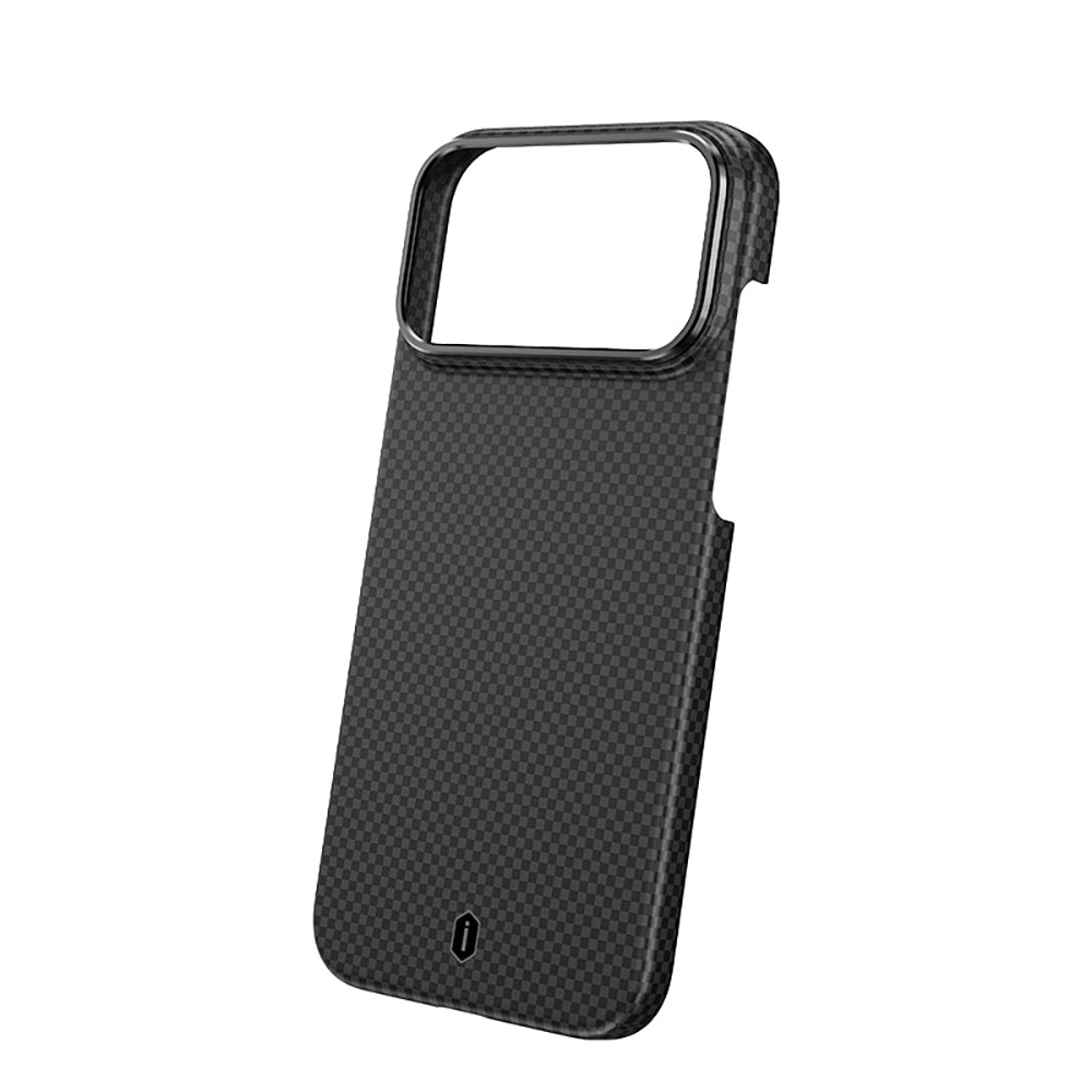 Apple iPhone 17 Pro Kılıf Wiwu DCC-208 Magsafe Şarj Özellikli Aramid Fiber Tasarım Kevlar Kapak Siyah