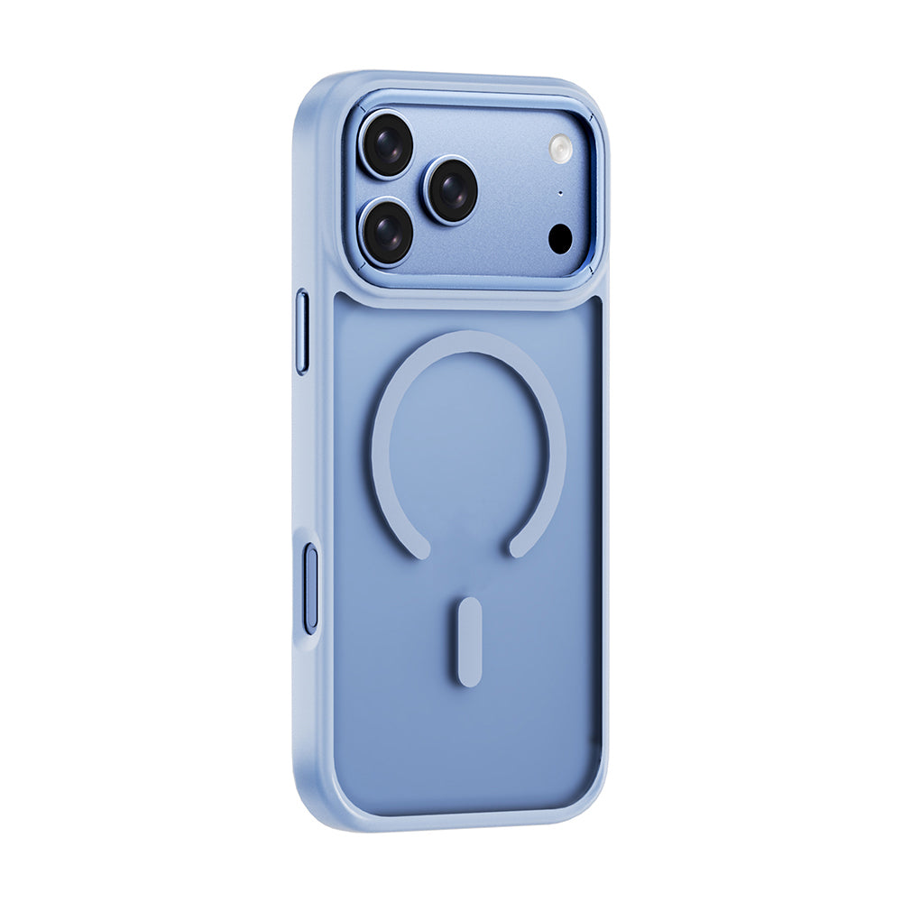 Apple iPhone 17 Pro Kılıf Wiwu FGG-012 ArmorPro Serisi M-safe Şarj Özellikli Parmak İzi Bırakmayan Kılıf Açık Mavi