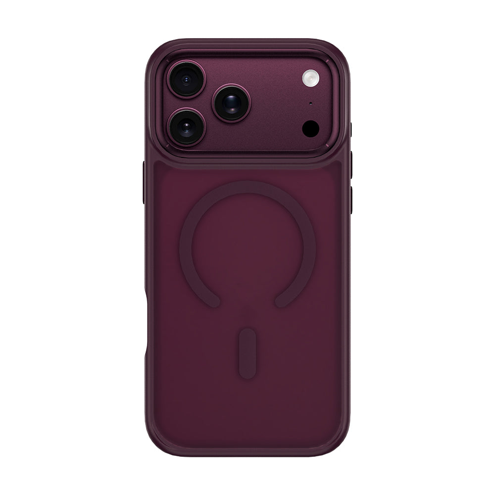 Apple iPhone 17 Pro Kılıf Wiwu FGG-012 ArmorPro Serisi M-safe Şarj Özellikli Parmak İzi Bırakmayan Kılıf Bordo