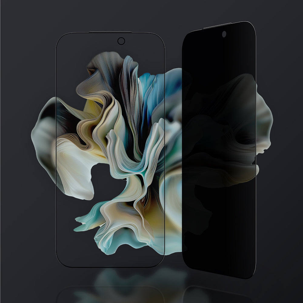 (17 Serisi)Apple iPhone Amazingthing Titan Privacy Parmak İzi Bırakmayan Temperli Cam Ekran Koruyucu Siyah