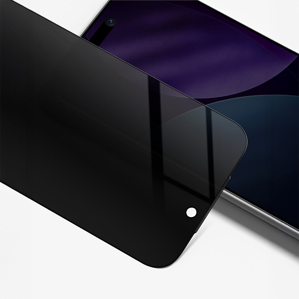 (17 Serisi)Apple iPhone Amazingthing Titan Privacy Parmak İzi Bırakmayan Temperli Cam Ekran Koruyucu Siyah