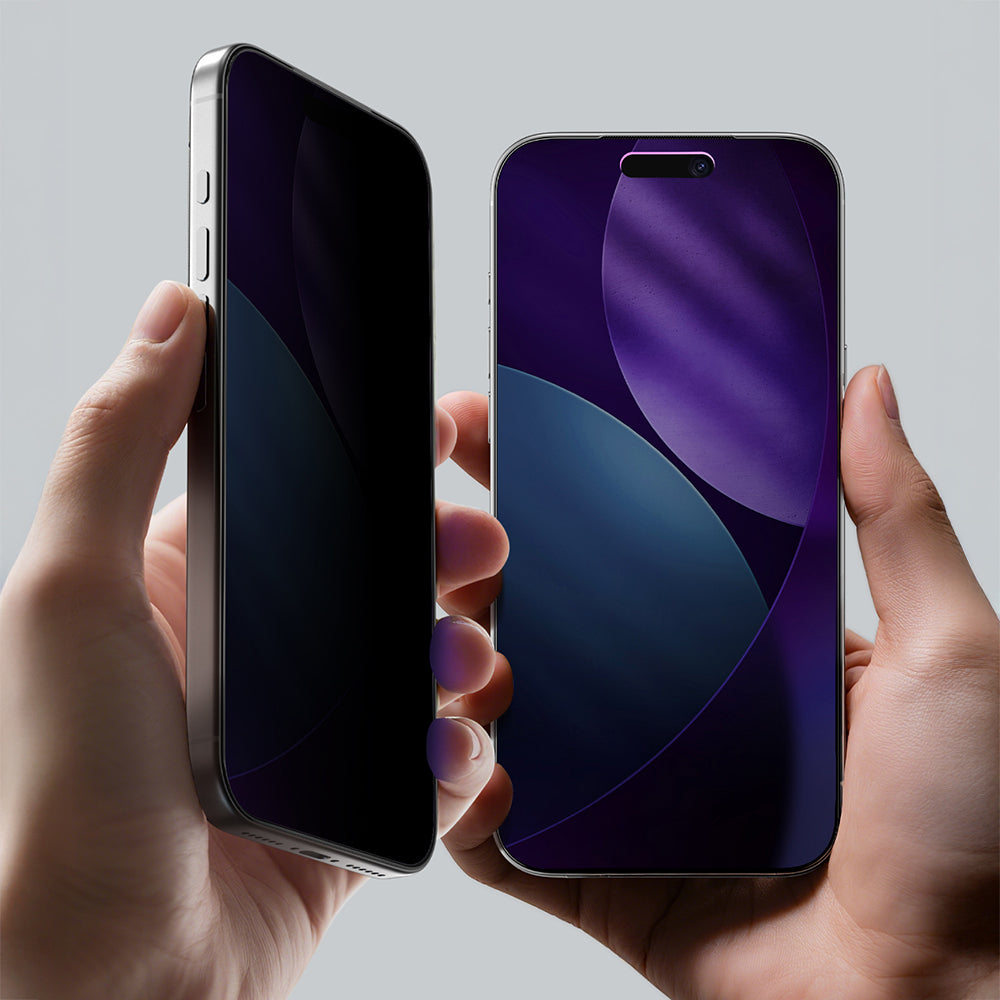 (17 Serisi)Apple iPhone Amazingthing Titan Privacy Parmak İzi Bırakmayan Temperli Cam Ekran Koruyucu Siyah