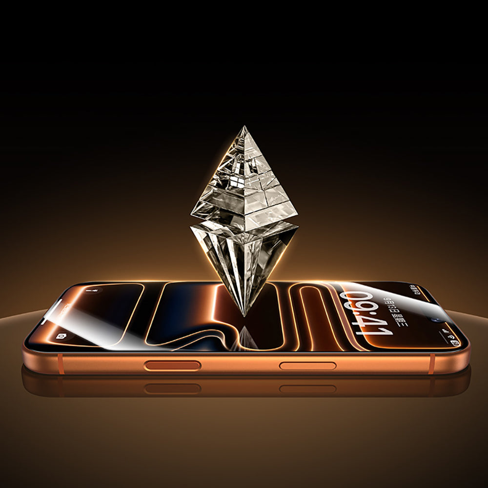 (17 Serisi)Apple iPhone Benks Glass Warrior 2.0 EZFita Safir Cam Ekran Koruyucu + Kolay Uygulama Aparatı Şeffaf