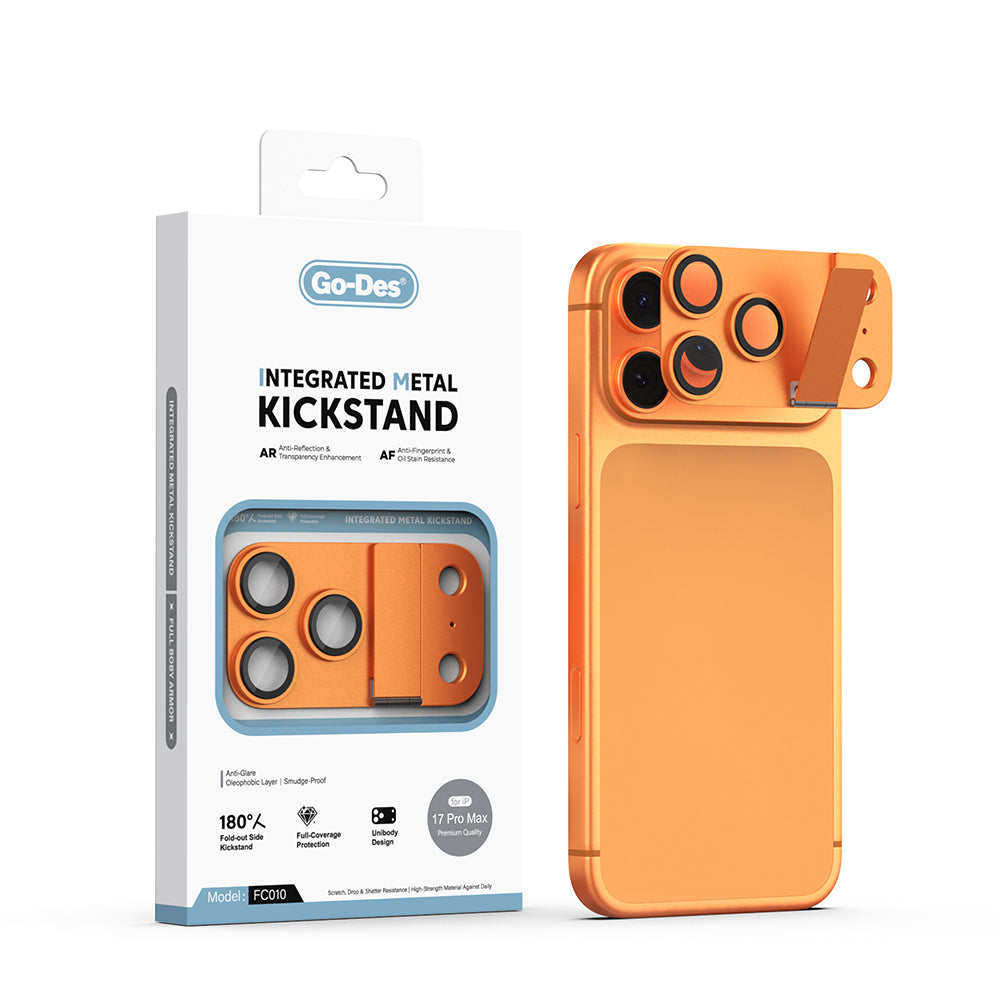 Apple iPhone 17 Pro Max Go Des CL-23 Anti Reflective Standlı Kamera Lens Koruyucu Lacivert