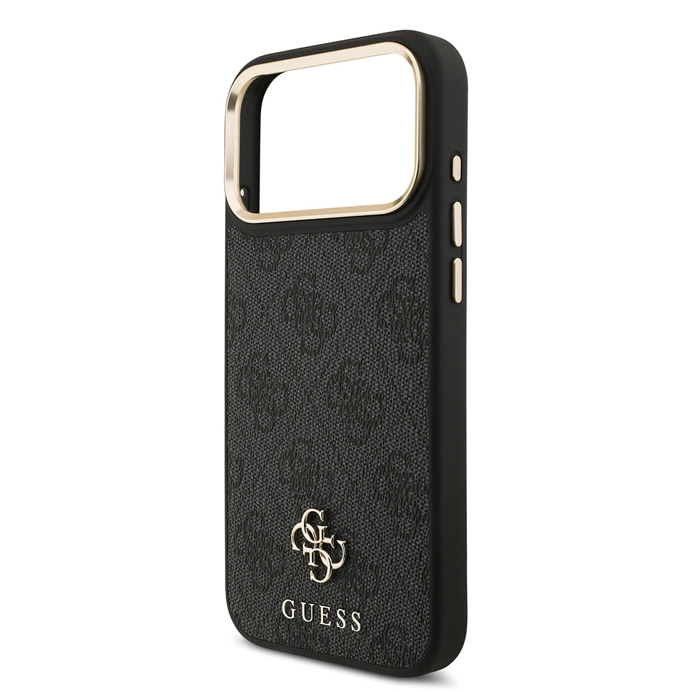 Apple iPhone 17 Pro Max Guess Orjinal Lisanslı 4G ve Yazı Logolu Kılıf + Ekran Koruyucu + Lens Koruyucu 3in1 Aksesuar Seti Siyah