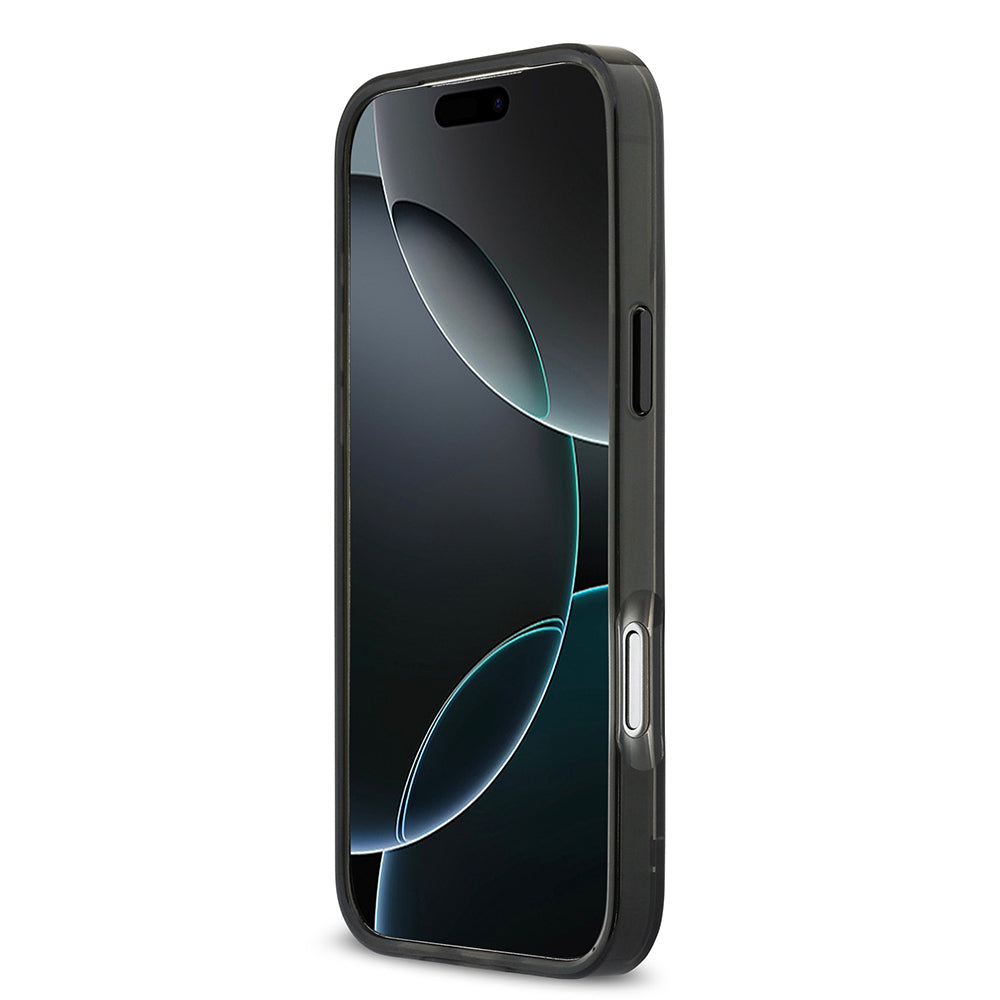 Apple iPhone 17 Pro Max Kılıf BMW Orjinal Lisanslı M-safe Şarj Özellikli Metal Buton Tasarımlı Tranparan M Dizayn Kapak Siyah