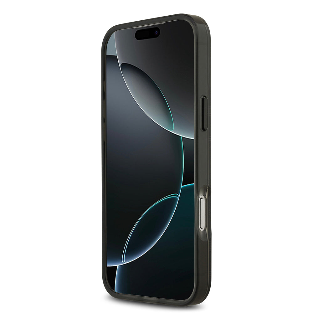 Apple iPhone 17 Pro Max Kılıf BMW Orjinal Lisanslı M-safe Şarj Özellikli Metal Kamera Butonlu Yatay Şeritli M Dizayn Kapak Siyah