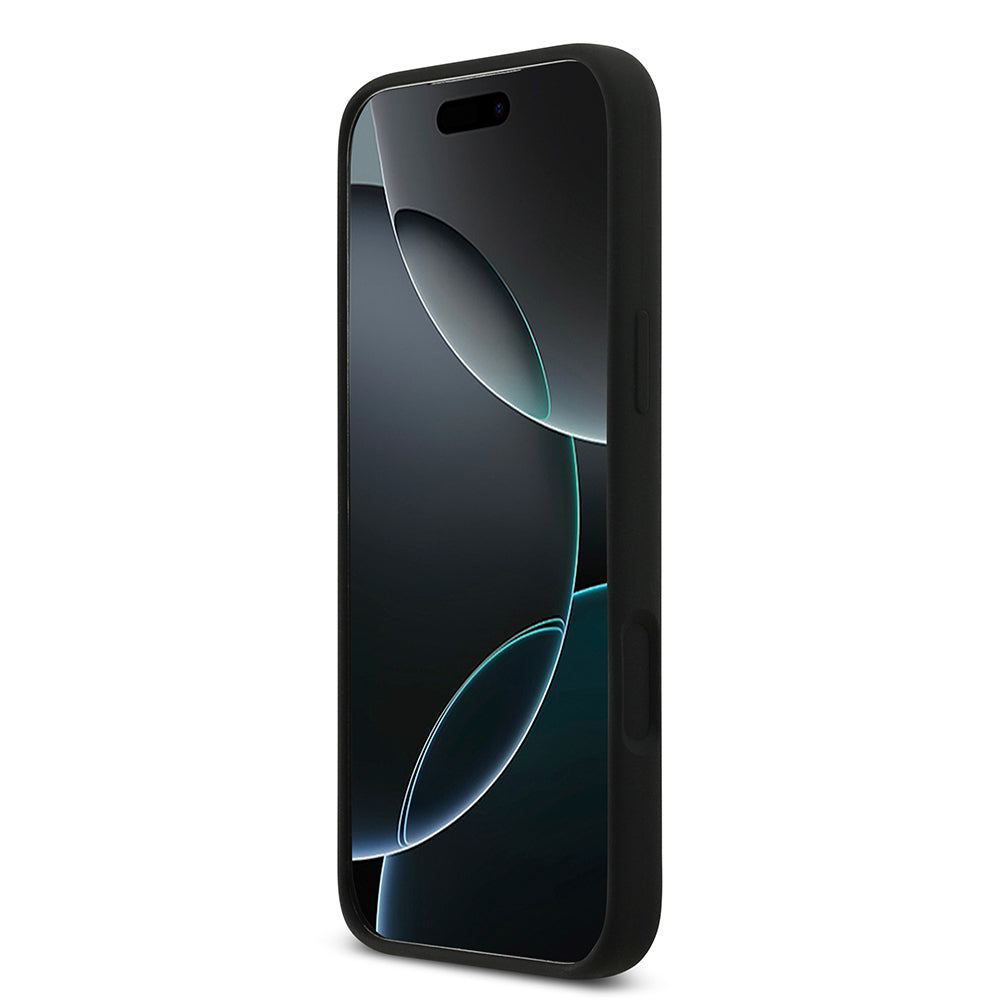 Apple iPhone 17 Pro Max Kılıf DKNY Orjinal Lisanslı M-safe Şarj Özellikli Metal Logolu Silikon Kapak Siyah