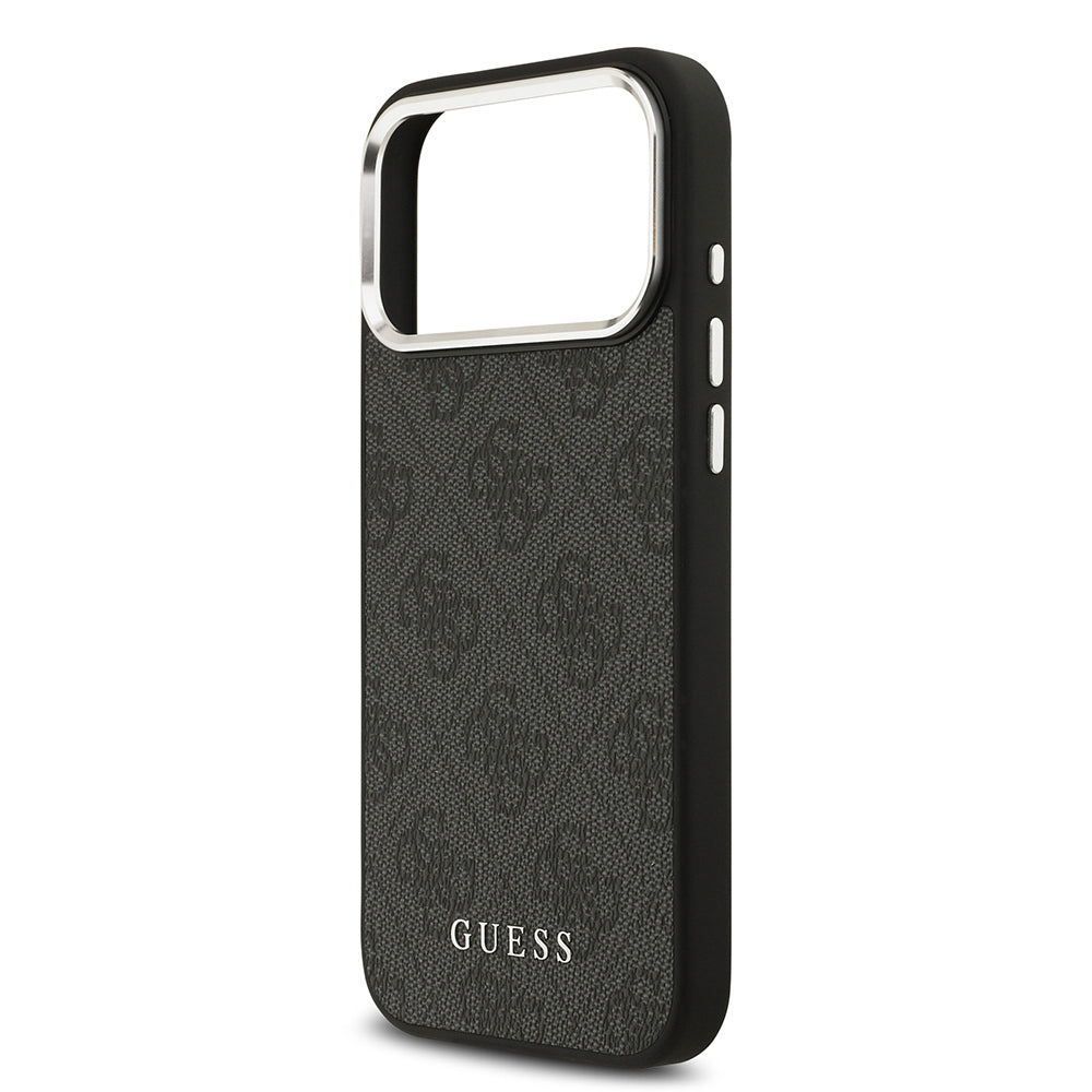 Apple iPhone 17 Pro Max Kılıf Guess Orjinal Lisanslı M-safe Şarj Özellikli 4G Klasik Yazı Logolu Kapak Siyah
