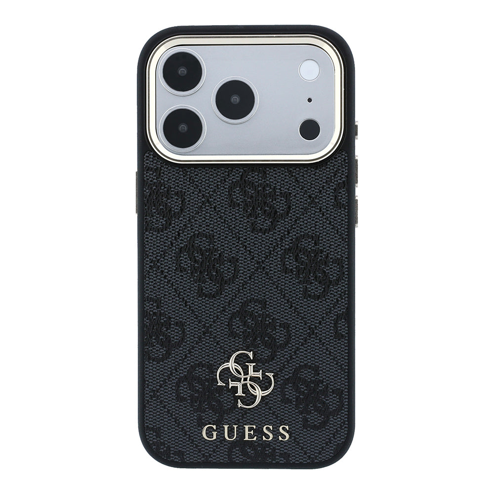 Apple iPhone 17 Pro Max Kılıf Guess Orjinal Lisanslı M-safe Şarj Özellikli Small 4G Classic Logolu Kapak Siyah