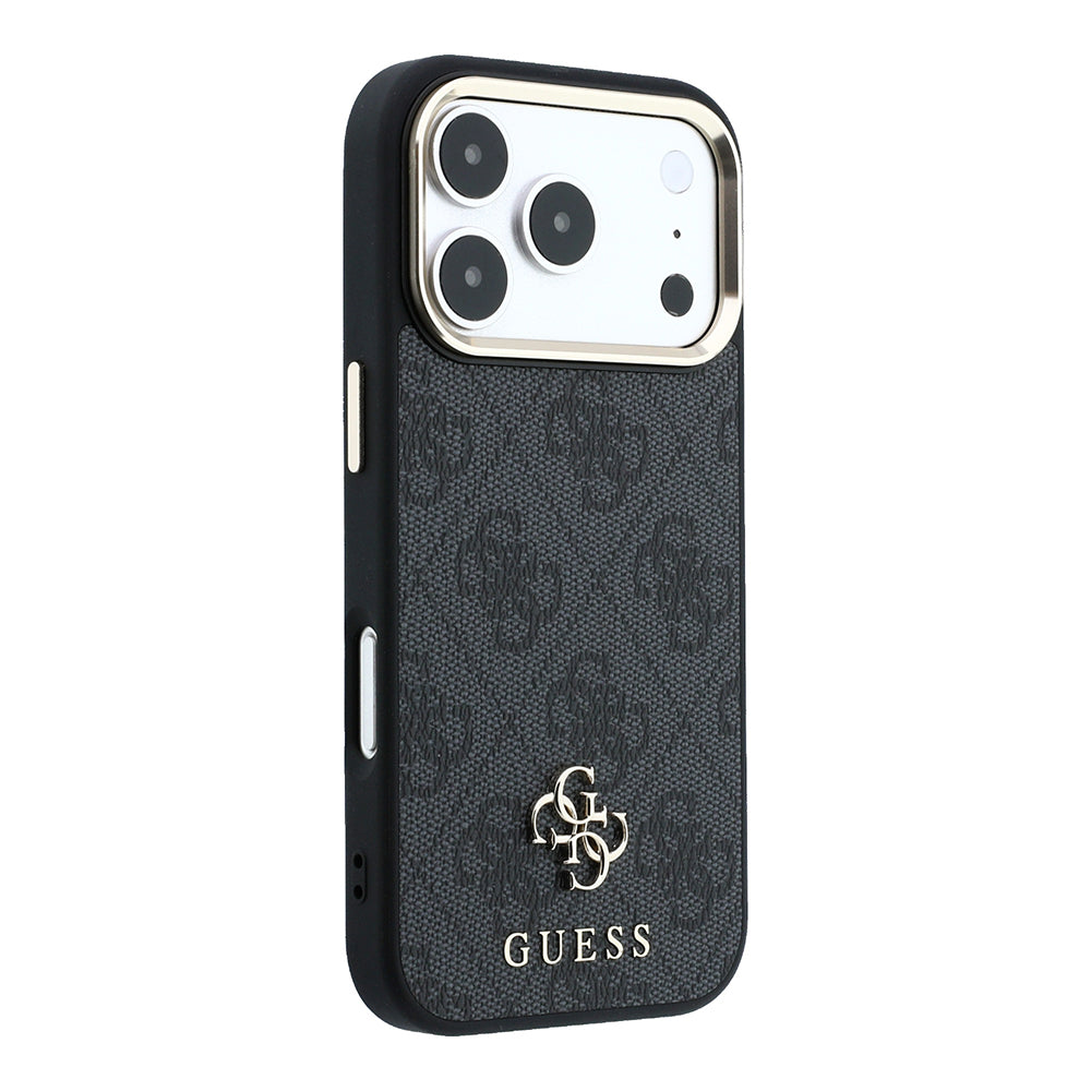 Apple iPhone 17 Pro Max Kılıf Guess Orjinal Lisanslı M-safe Şarj Özellikli Small 4G Classic Logolu Kapak Siyah
