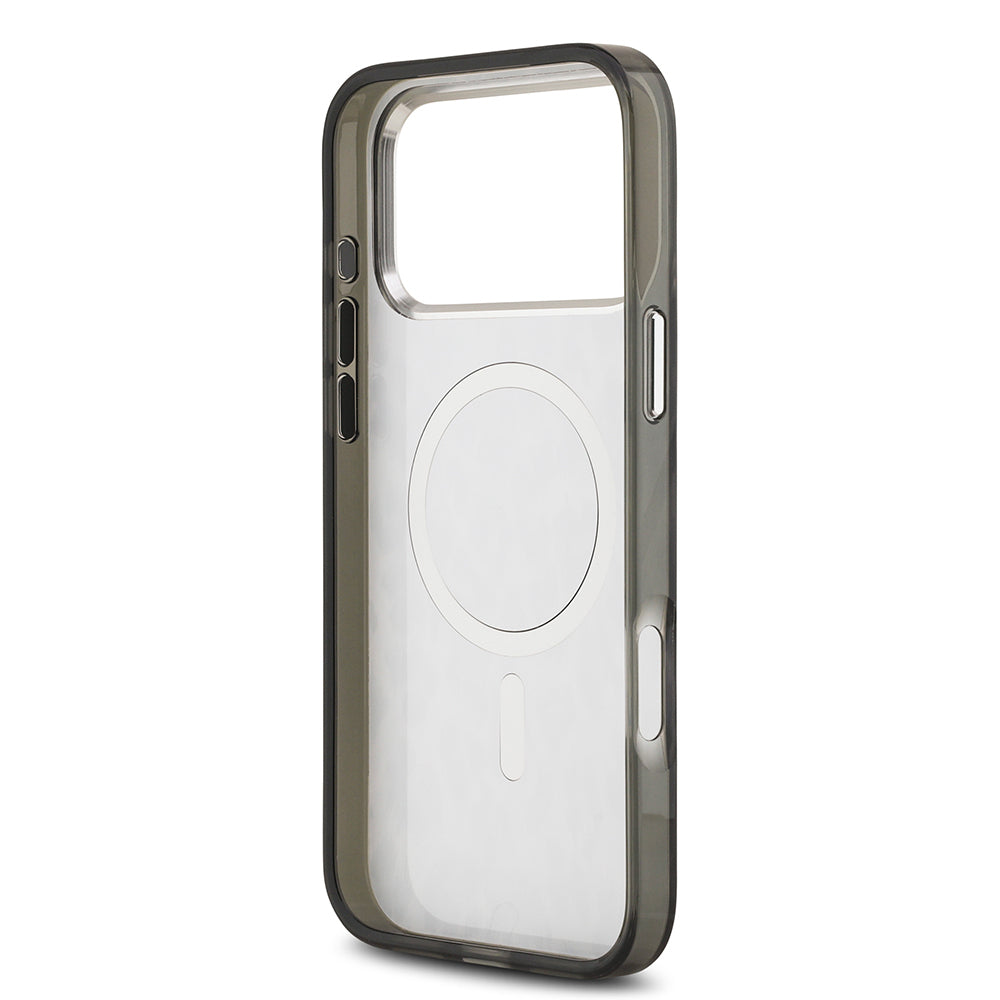 Apple iPhone 17 Pro Max Kılıf Karl Lagerfeld Orjinal Lisanslı M-safe Şarj Özellikli IML Leopar Baskılı Kapak Siyah