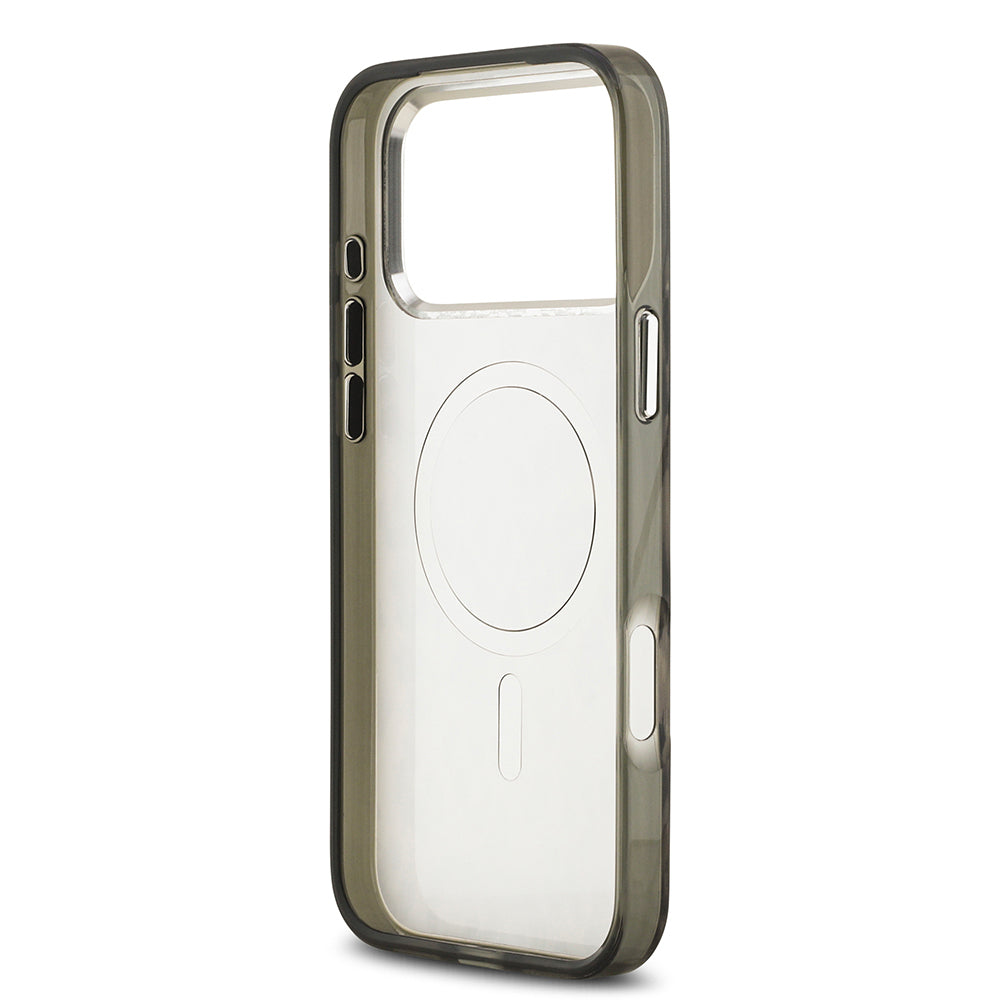 Apple iPhone 17 Pro Max Kılıf Karl Lagerfeld Orjinal Lisanslı M-safe Şarj Özellikli IML Leopar Baskılı Kapak Kahverengi