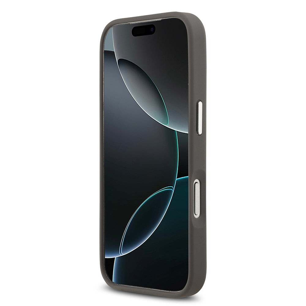 Apple iPhone 17 Pro Max Kılıf Karl Lagerfeld Orjinal Lisanslı Metal Logolu K&C Heads Pin Kapak Gri