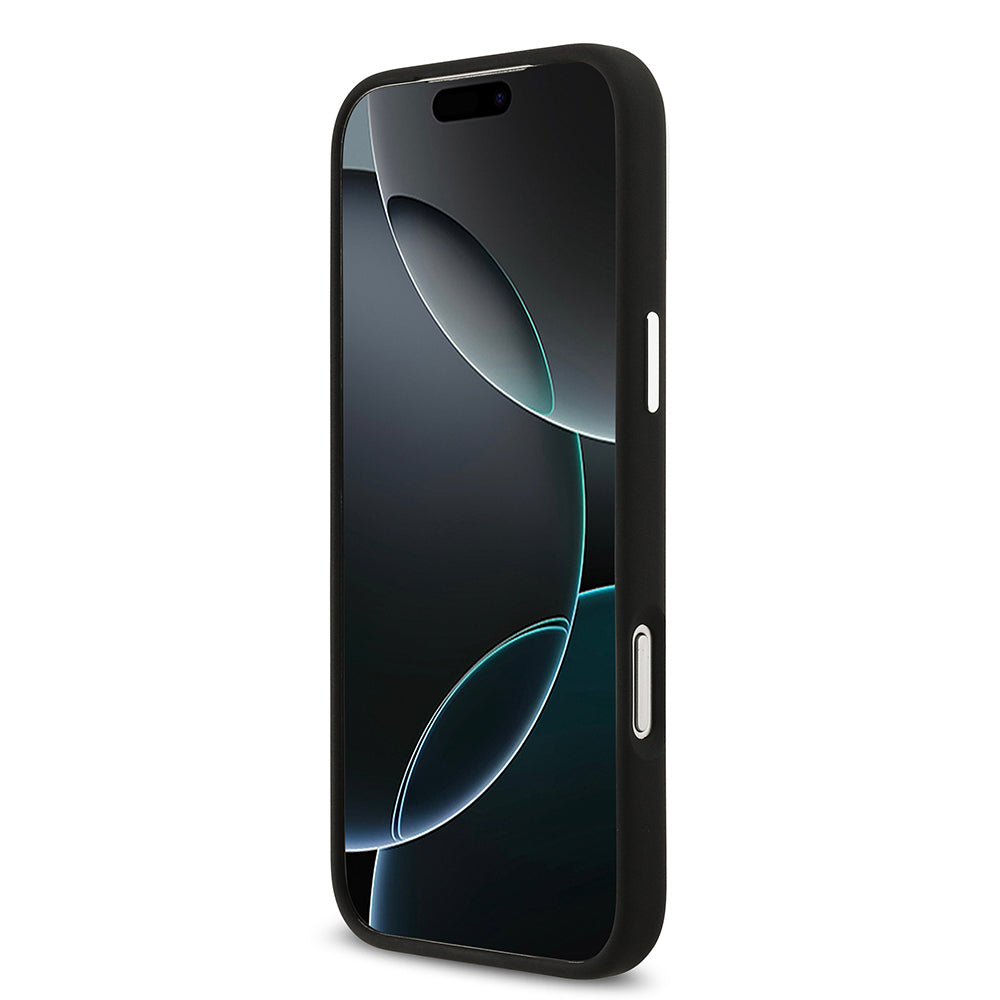 Apple iPhone 17 Pro Max Kılıf Lacoste Orjinal Lisanslı M-safe Şarj Özellikli İkonik Logolu Metal Kamera Çerçeveli Silikon Kapak Siyah