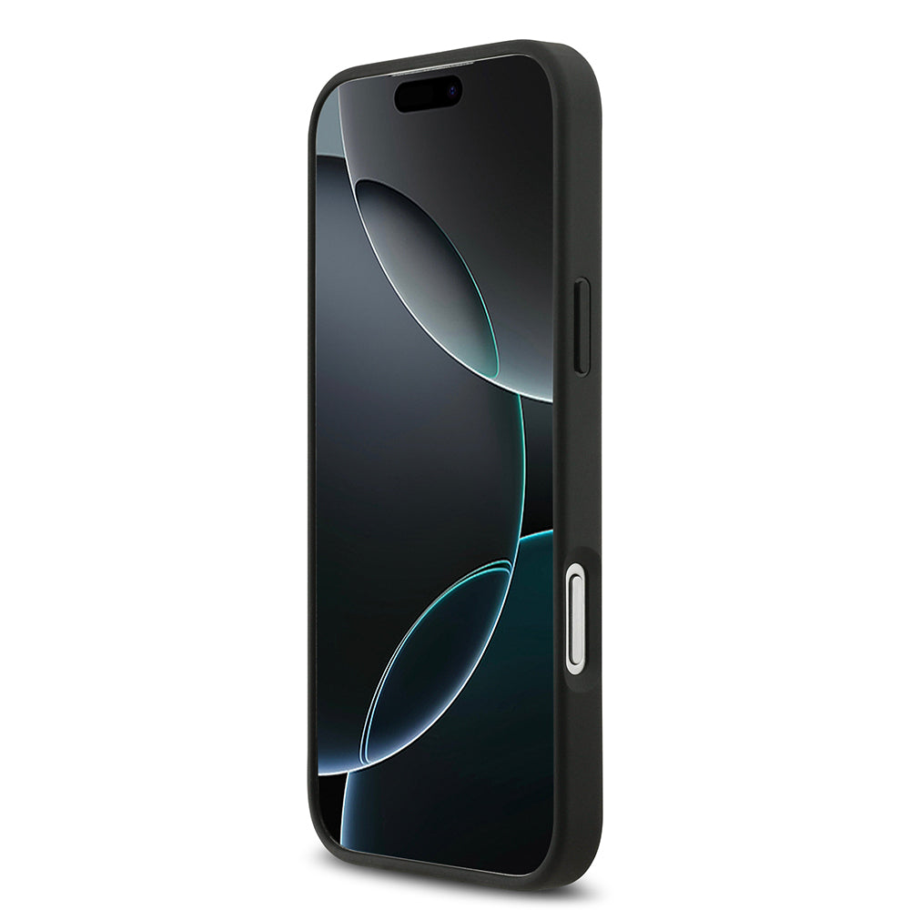 Apple iPhone 17 Pro Max Kılıf Lacoste Orjinal Lisanslı M-safe Şarj Özellikli PU Pike Desenli Metal Logolu Kartlıklı Kapak Lacivert