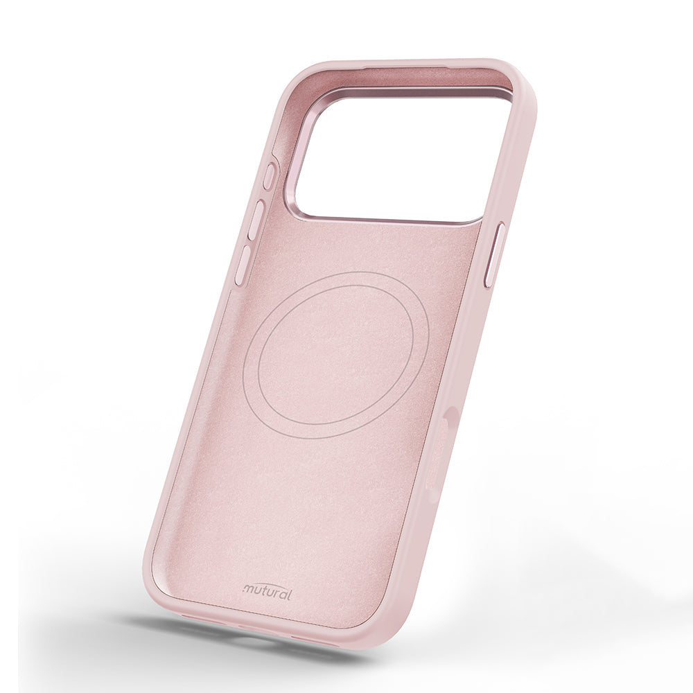 Apple iPhone 17 Pro Max Kılıf M-safe Şarj Özellikli 3D Baskılı Tasarım Mutural The Cat Serisi Kapak Pembe
