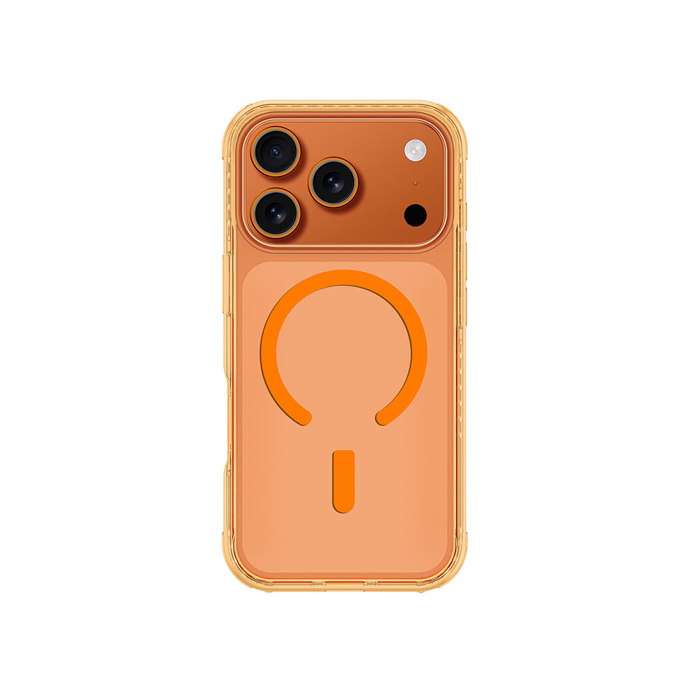 Apple iPhone 17 Pro Max Kılıf M-Safe Şarj Özellikli Airbag Tasarımlı AmazingThing Titan Pro Serisi Kapak Turuncu