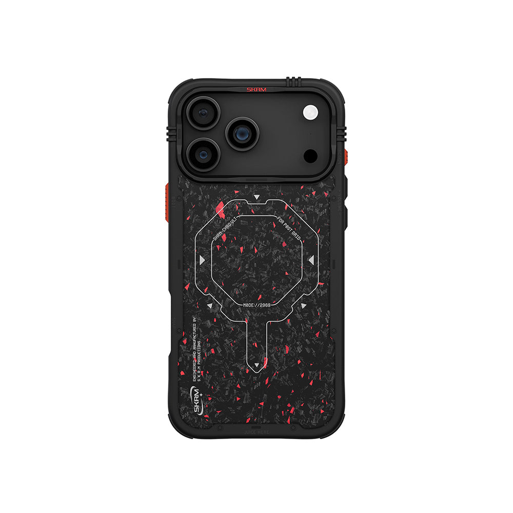 Apple iPhone 17 Pro Max Kılıf M-safe Şarj Özellikli Airbag Tasarımlı Skinarma Vektor Kapak Siyah-Kırmızı