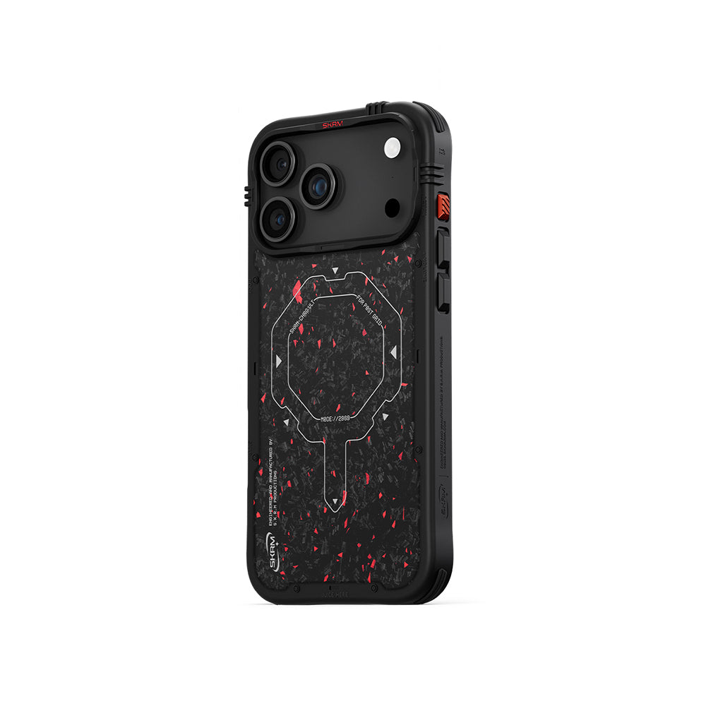 Apple iPhone 17 Pro Max Kılıf M-safe Şarj Özellikli Airbag Tasarımlı Skinarma Vektor Kapak Siyah-Kırmızı