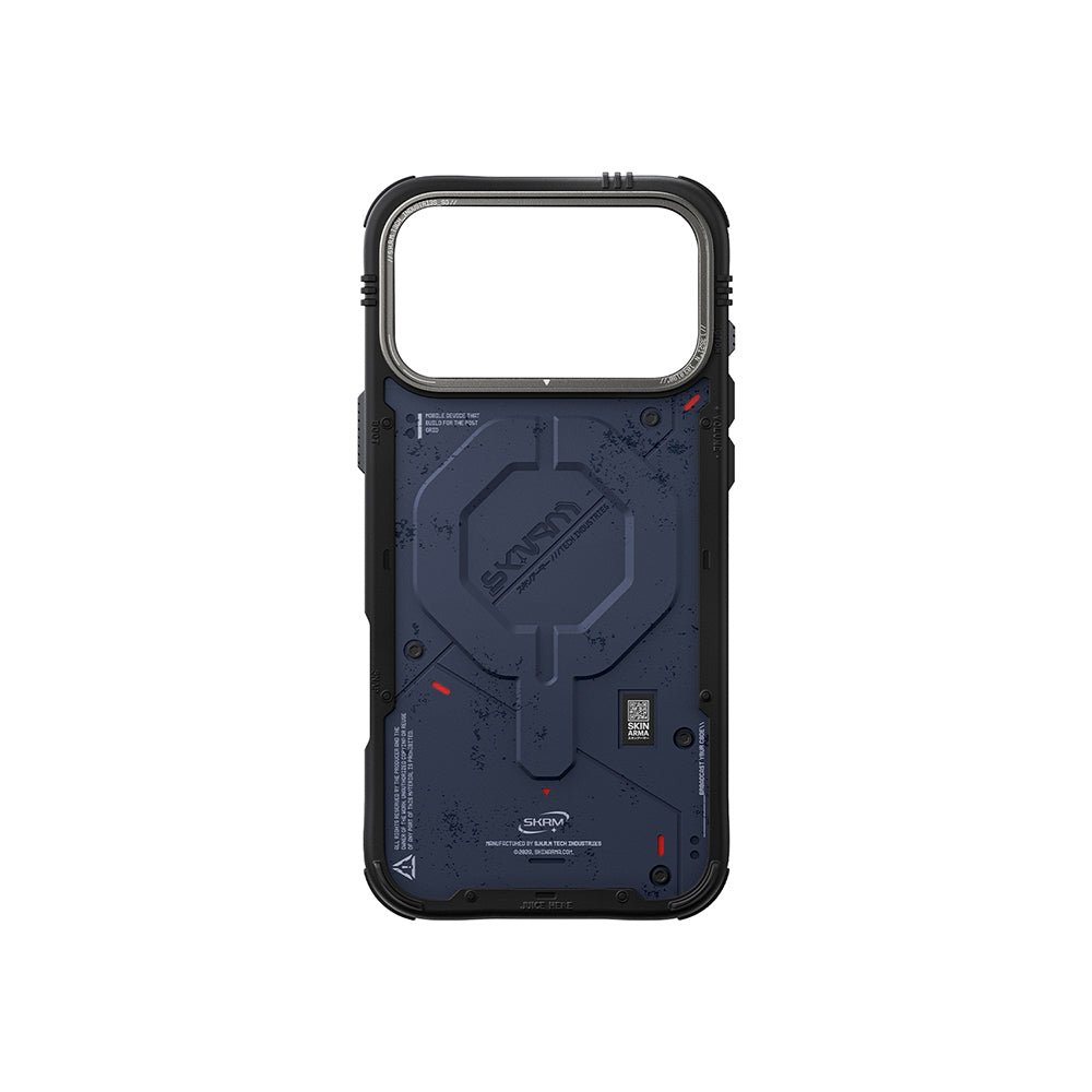 Apple iPhone 17 Pro Max Kılıf M-Safe Şarj Özellikli Airbag Tasarımlı Skinarma Vigor Kapak Mavi