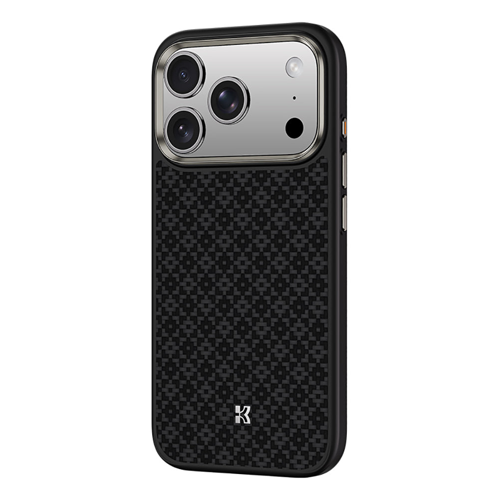 Apple iPhone 17 Pro Max Kılıf M-Safe Şarj Özellikli Benks ArmorPro ArmorGrid Serisi Kevlar Kapak Siyah