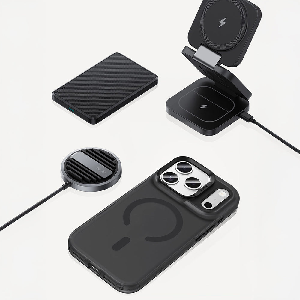 Apple iPhone 17 Pro Max Kılıf M-Safe Şarj Özellikli Benks C-Magnet Lucid Armor Kapak Siyah