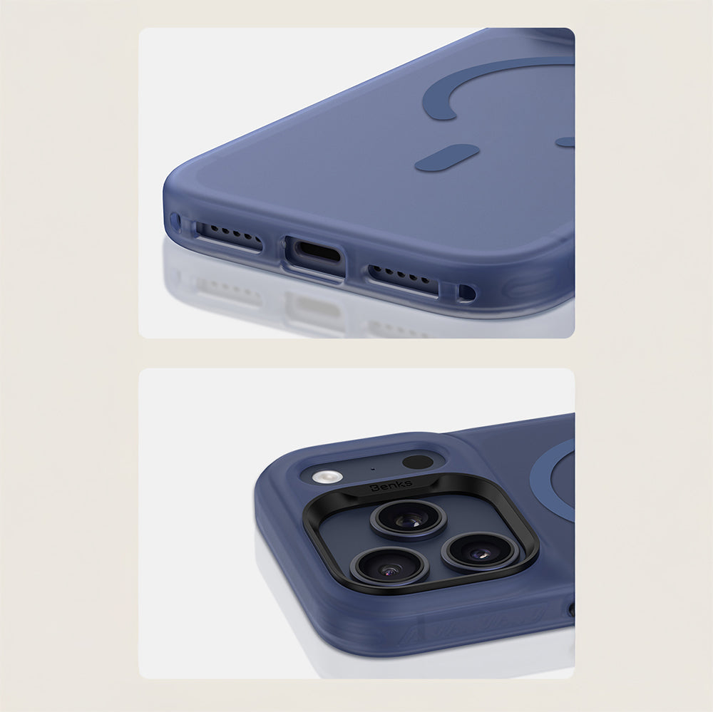 Apple iPhone 17 Pro Max Kılıf M-Safe Şarj Özellikli Benks C-Magnet Lucid Armor Kapak Siyah